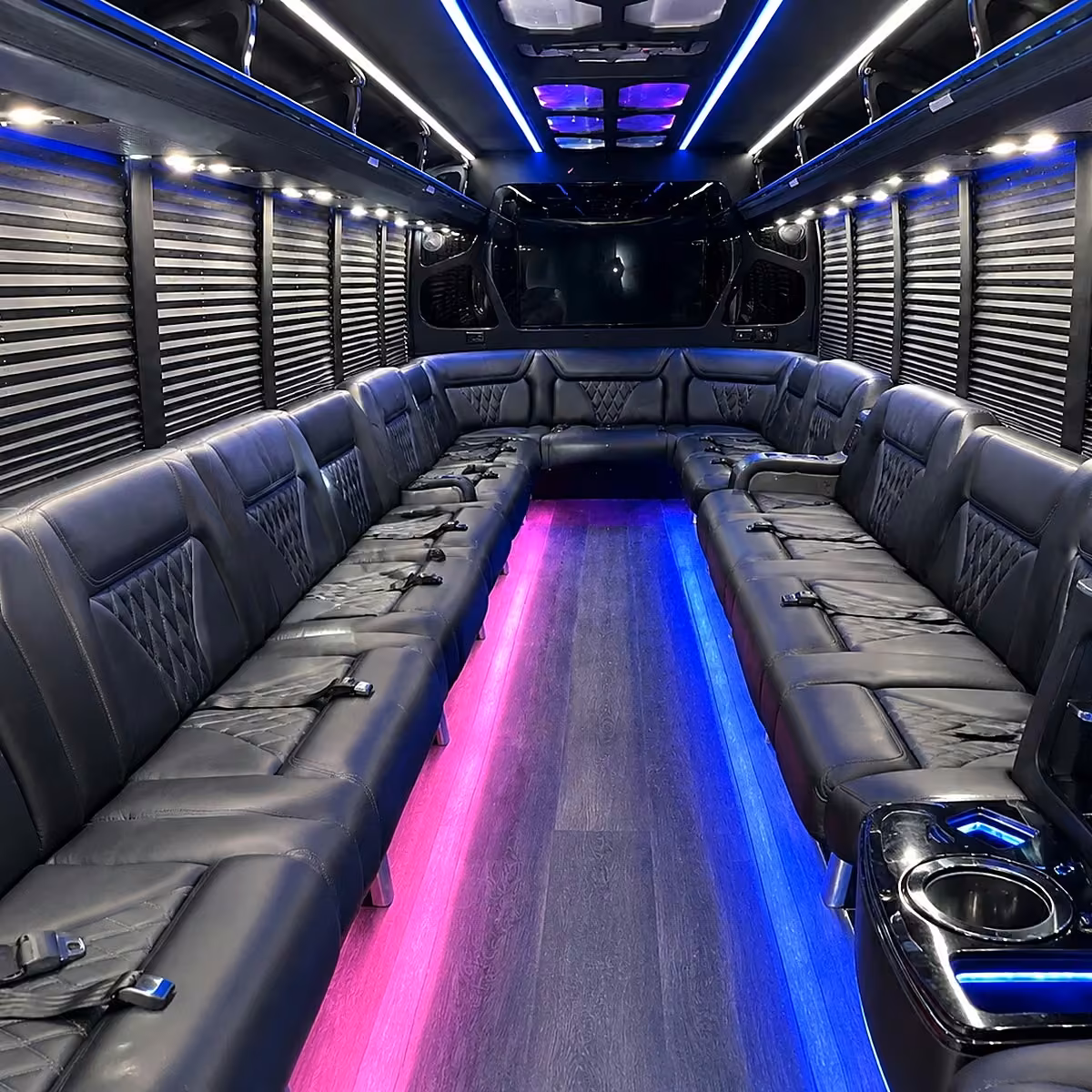 40 passenger party bus inside