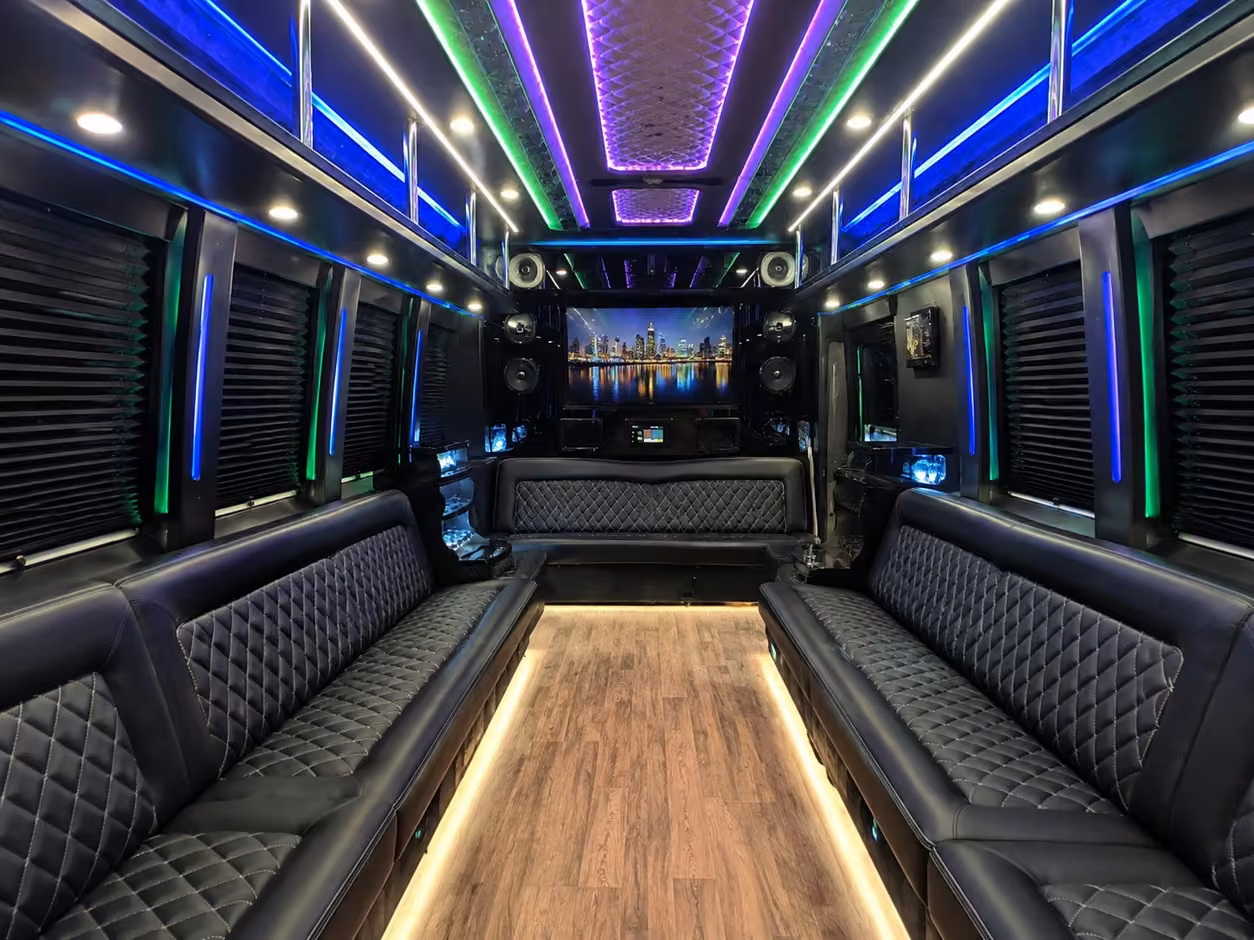 dallas party bus interior